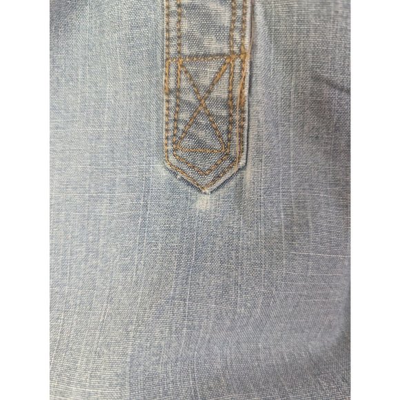 J Crew Factory Classic Chambray Cotton Button Shirt Dress Roll-tab sleeve Sz S - Picture 5 of 10